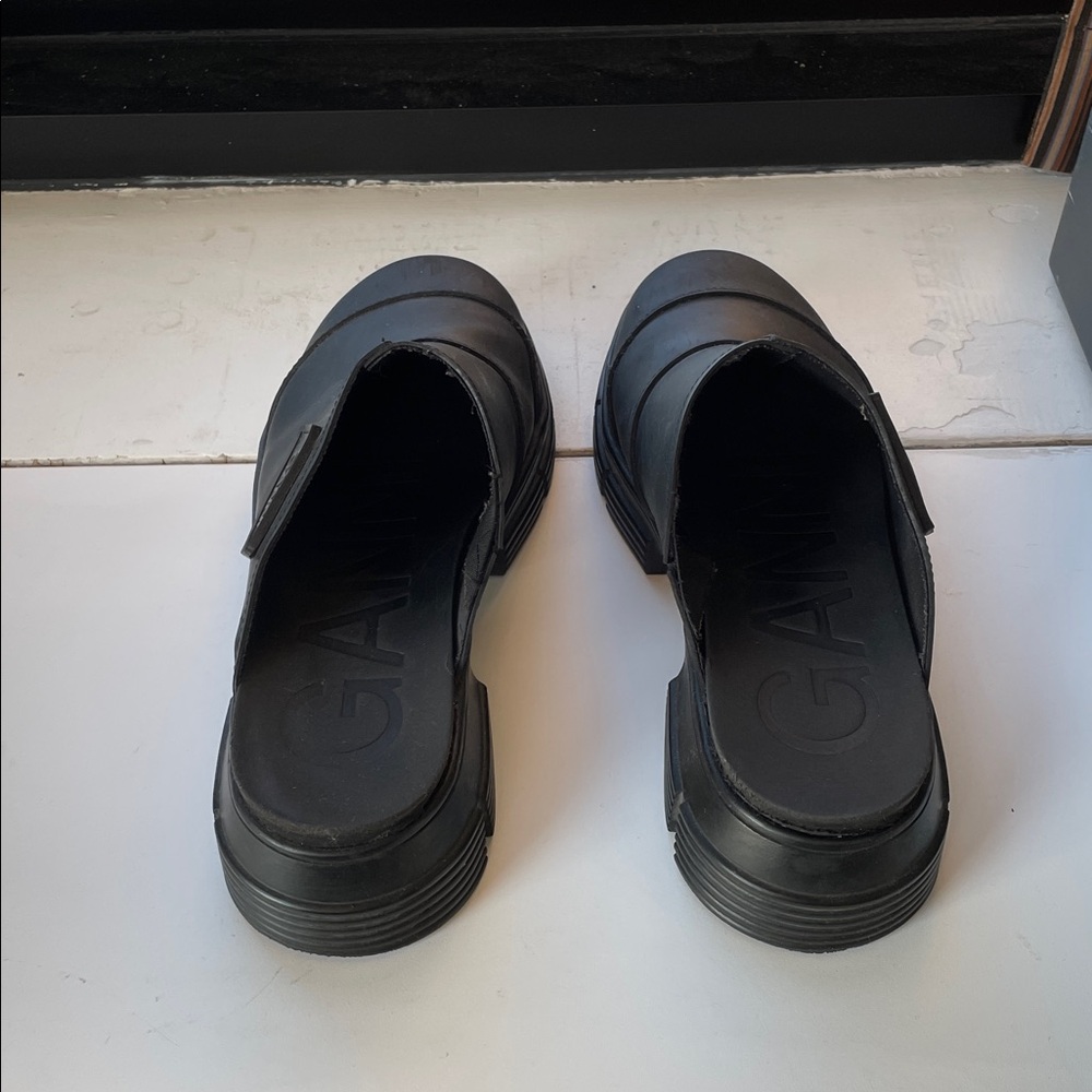 Ganni Recycled Rubber City Mules - Black - Size 39 - Picture 7 of 7
